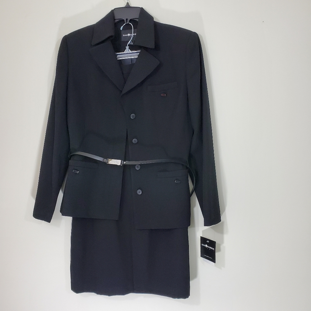 NWT Sag Harbor Black Skirt Suit, Size 10